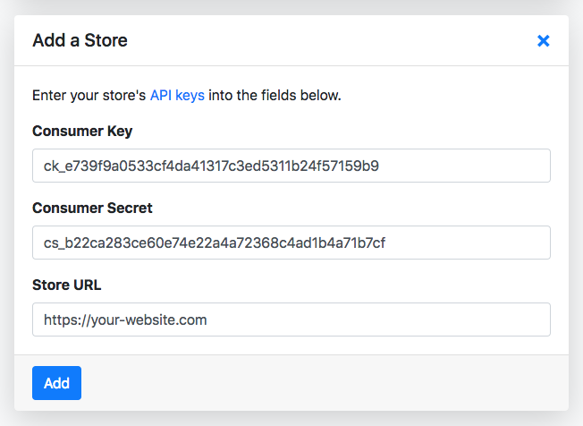 Setary App API Keys Fields