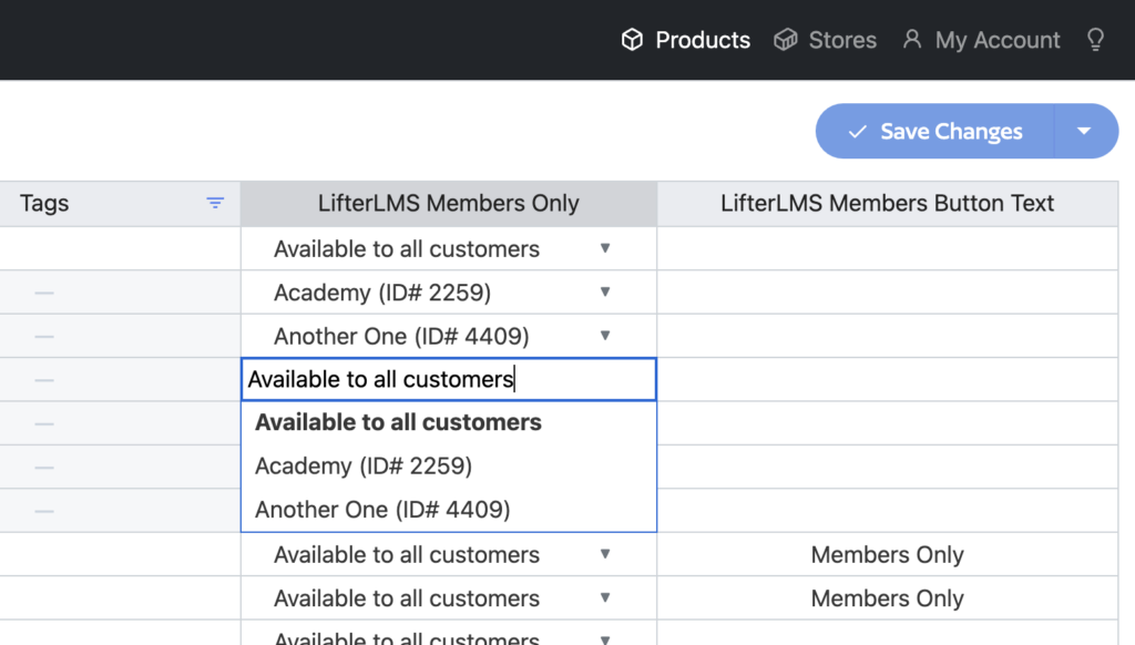 Edit LifterLMS WooCommerce product settings in bulk