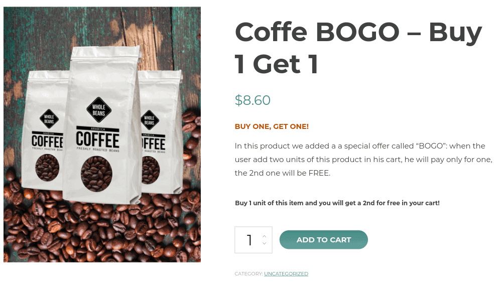 WooCommerce BOGO buy one get one free