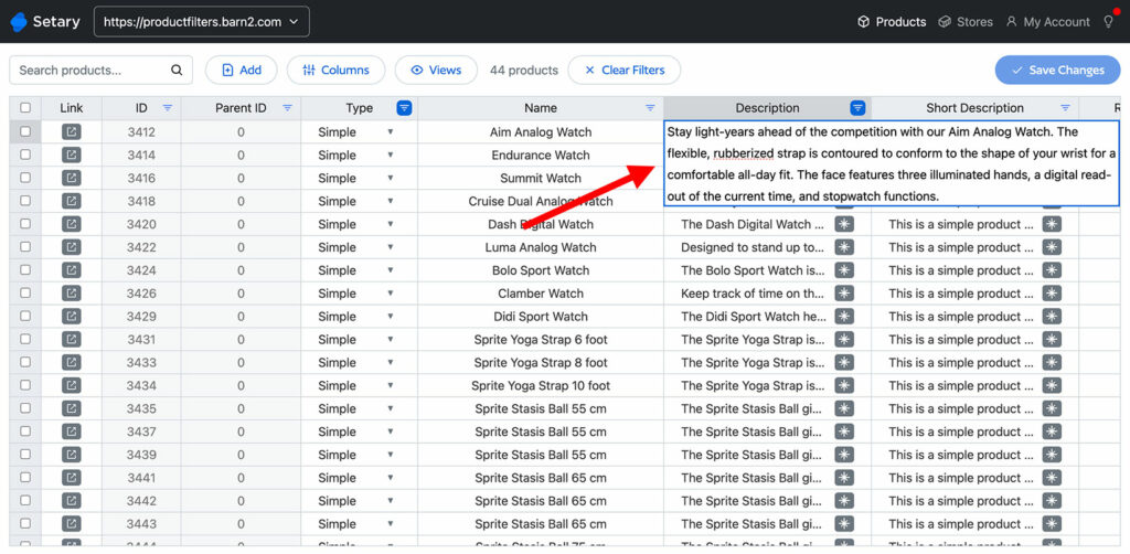 Bulk edit product descriptions WooCommerce
