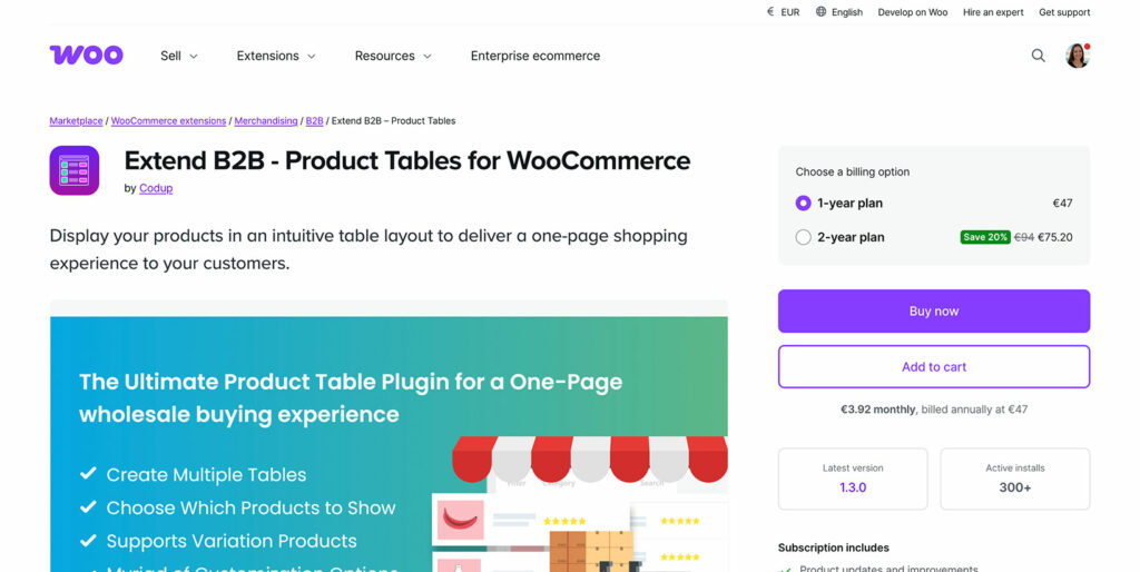 Product Tables for WooCommerce Codup