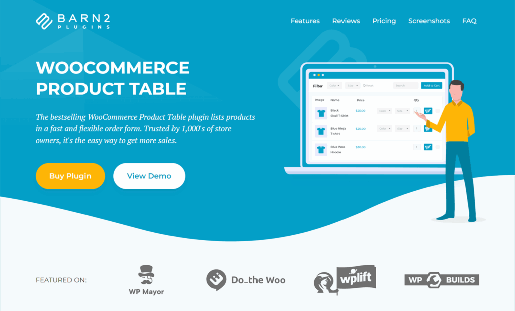 Barn2 WooCommerce Product Table plugin sales page