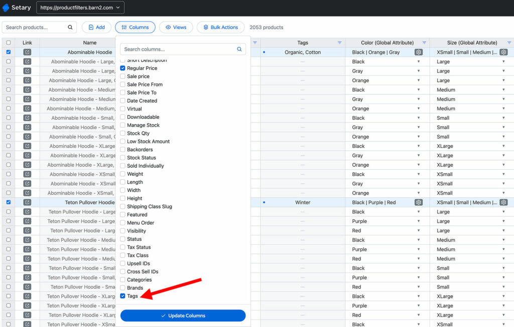 Bulk edit tags in Shopify
