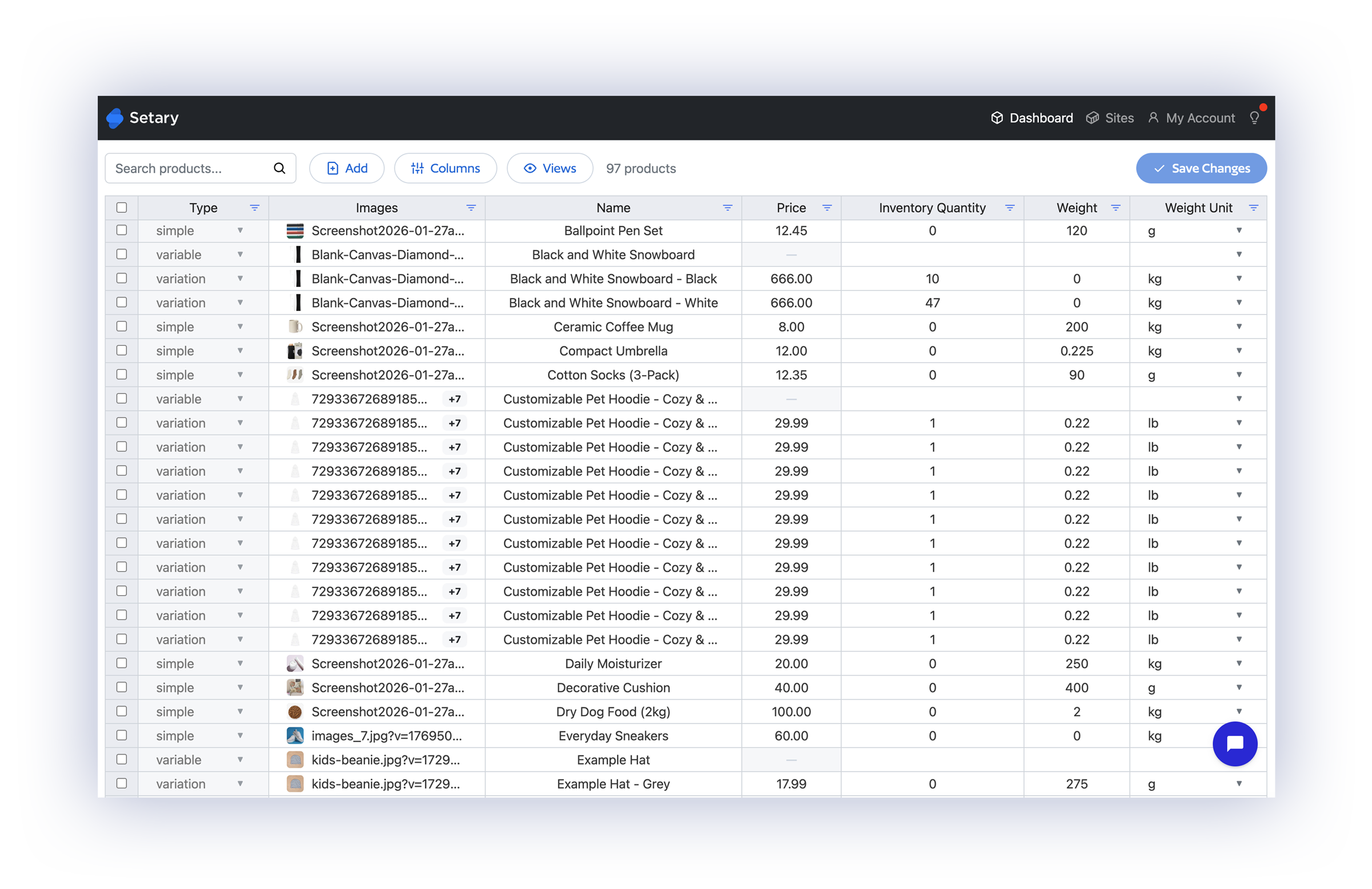 Setary for Shopify bulk editor app